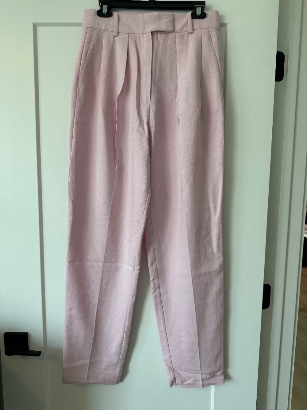 Massimo Dutti Soft Pink Suit Pant & Crop Top Set